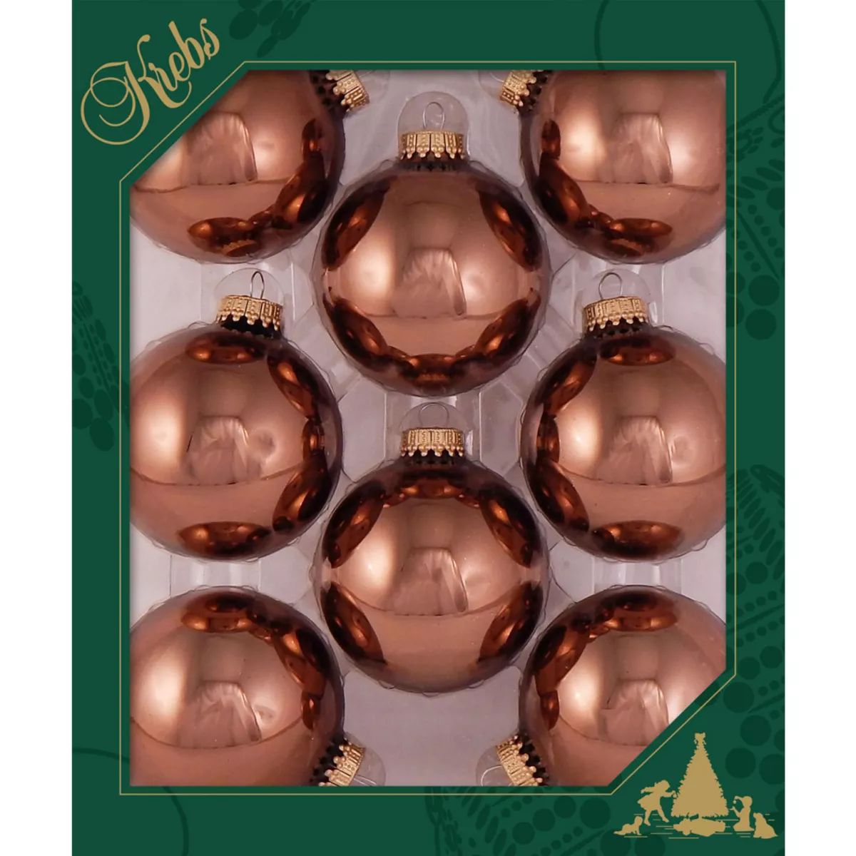 Christmas by Krebs 8ct Acacia Brown Shiny Glass Christmas Ball Ornaments 2.5" (67mm) | Target