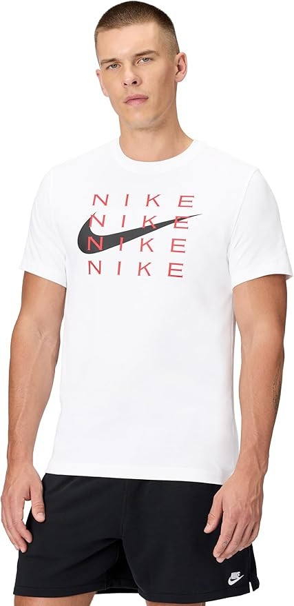 Nike Mens Sportswear Club T-Shirt (Swoosh Nike Stack) | Amazon (US)