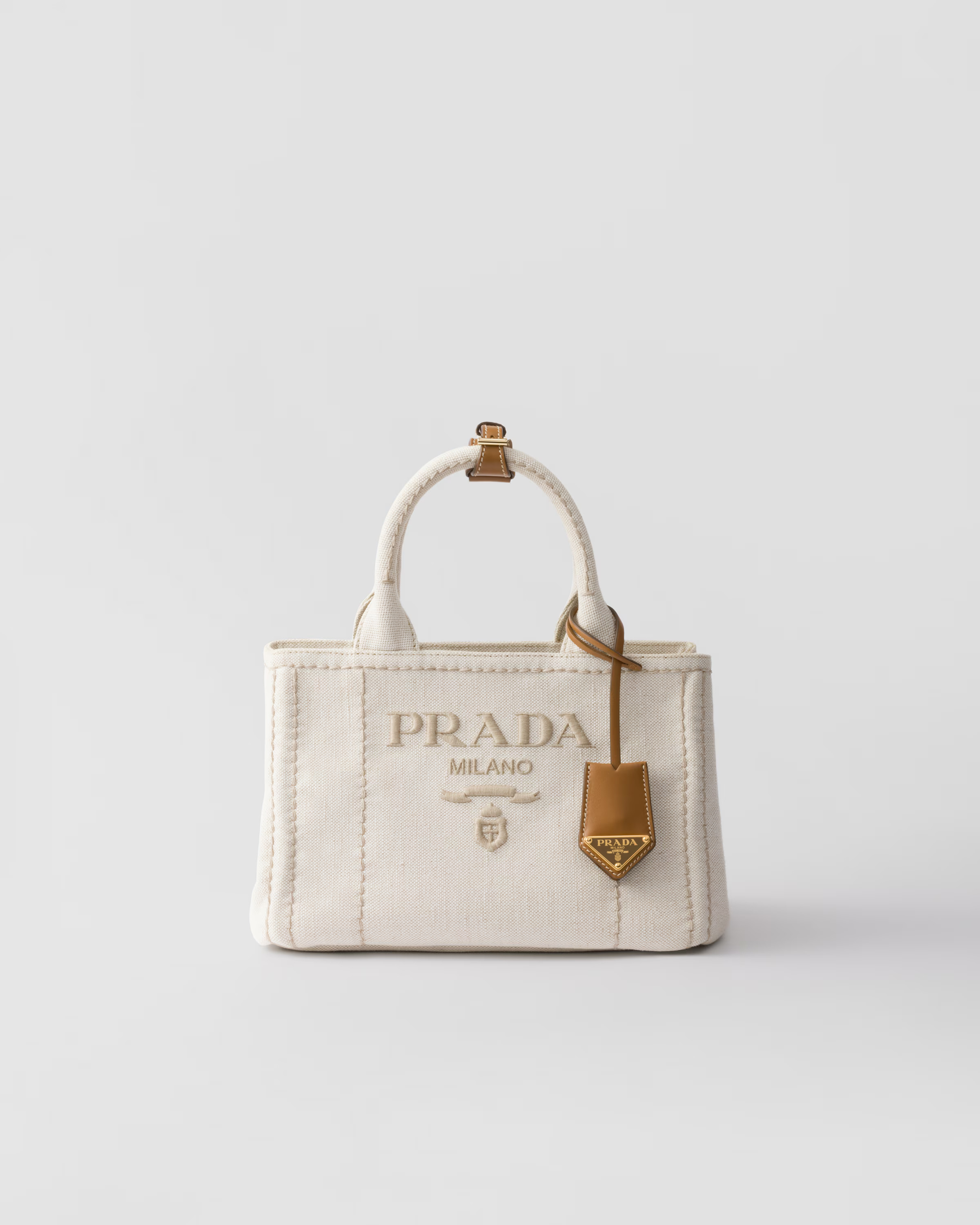 Small linen blend handbag | Prada US