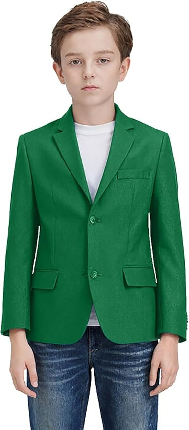 Boys' Blazer Suit Jacket Formal Sport Coats Solid Color Tuxedo Blazers for Boy Dinner Party Or Pr... | Amazon (US)