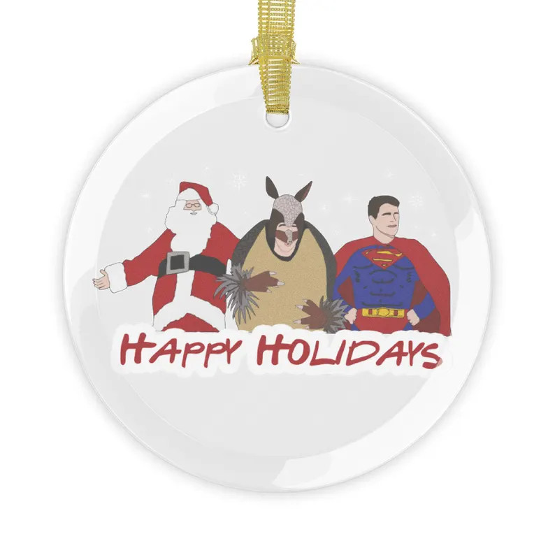 Friends TV Show Christmas Ornament: Holiday Armadillo Glass Ornament | Etsy (US)