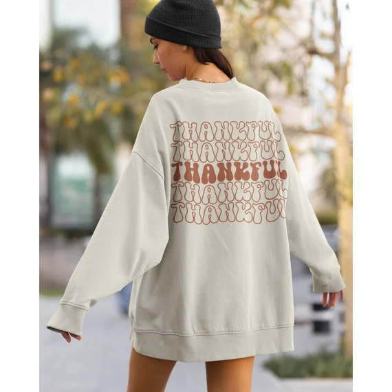 Thankful Sweatshirtthankful Grateful Blessedthankful Mom - Etsy | Etsy (US)