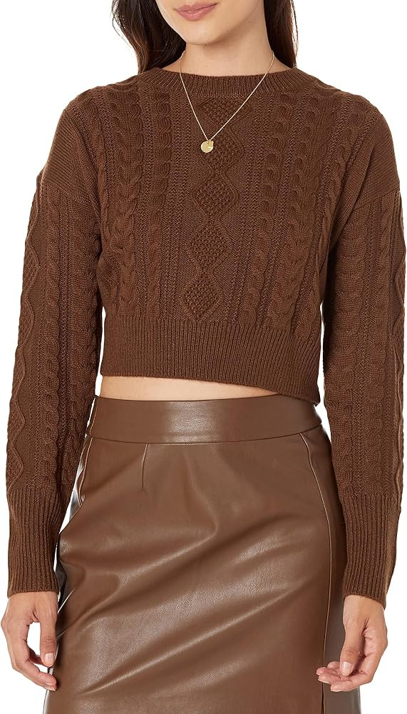 The Drop Women's Waylon Cropped Cable Sweater | Amazon (US)
