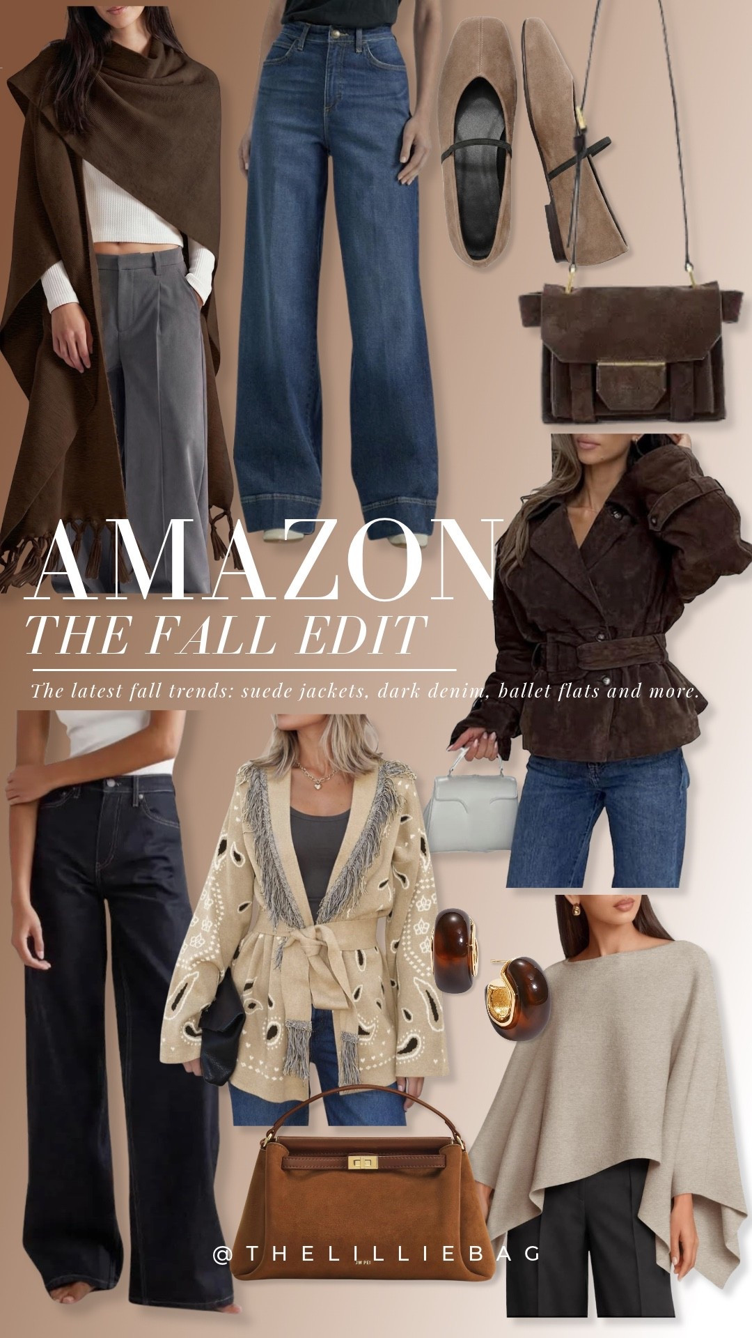 Amazon is bringing all the luxe fall vibes without the designer price tags! 🤎 Suede jackets, dark denim, oversized wraps, ballet flats, and rich chocolate brown accessories are the pieces I’m loving for fall. Which trend is your favorite?

Amazon fall fashion, fall outfit ideas, suede jacket outfit, dark wash denim, affordable luxury fashion