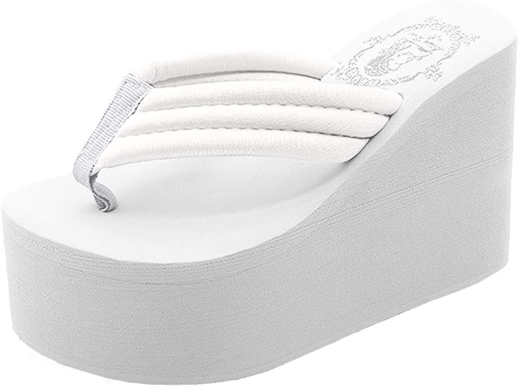 Always Pretty Women's Flip Flops Wedge Sandals Platform Thongs | Amazon (US)