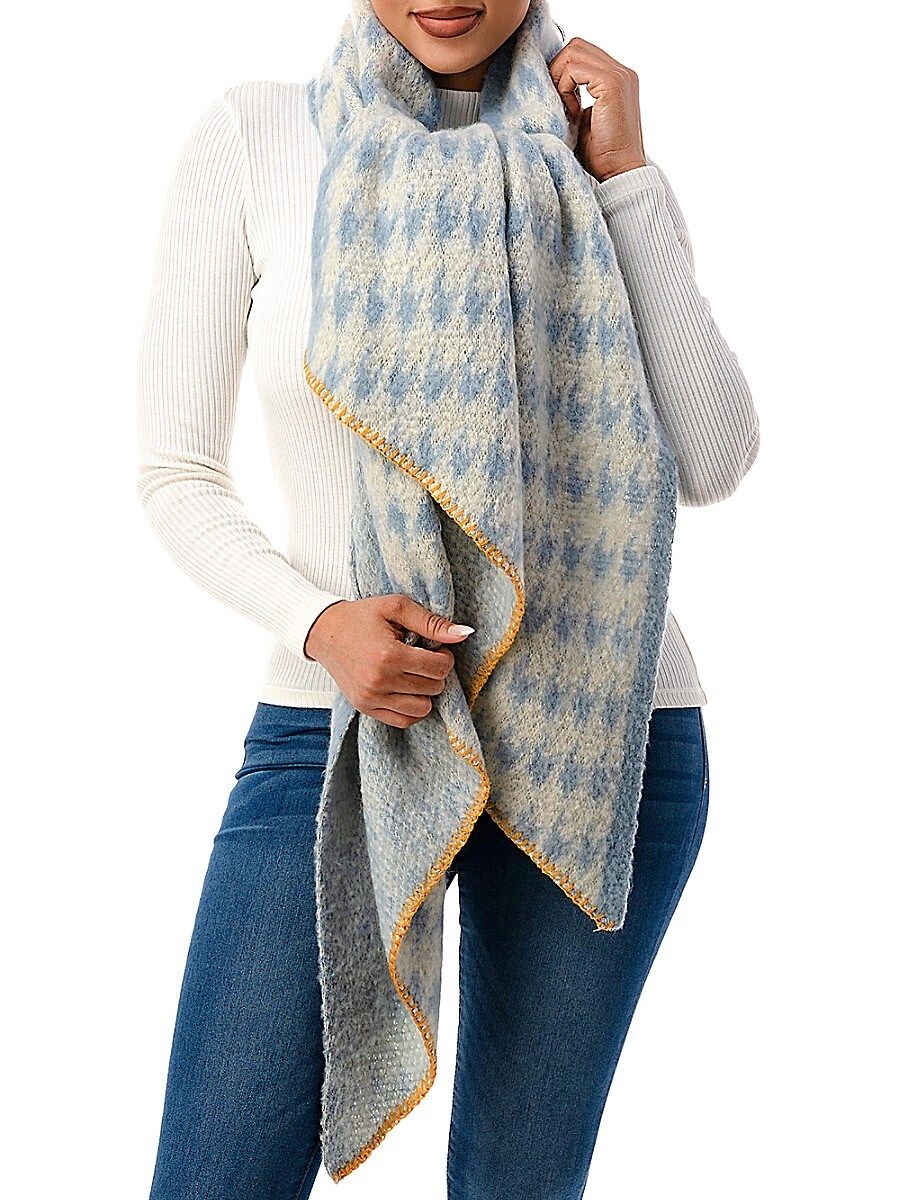 MARCUS ADLER Women's The Taylor Houndstooth Scarf - Blue | Saks Fifth Avenue OFF 5TH
