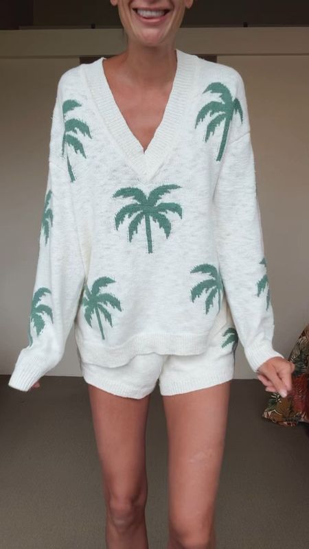 The perfect lounge set for summer or your resort vacation! Easily wear this around the resort to grab breakfast or around the beach house! This is the cutest palm print! 

#LTKtravel #LTKVideo #LTKstyletip