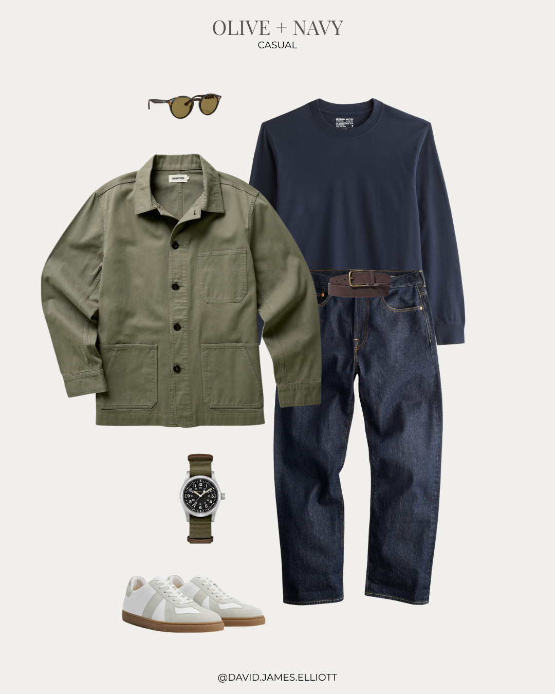 Olive & navy casual fall outfit. 

 #LTKMens