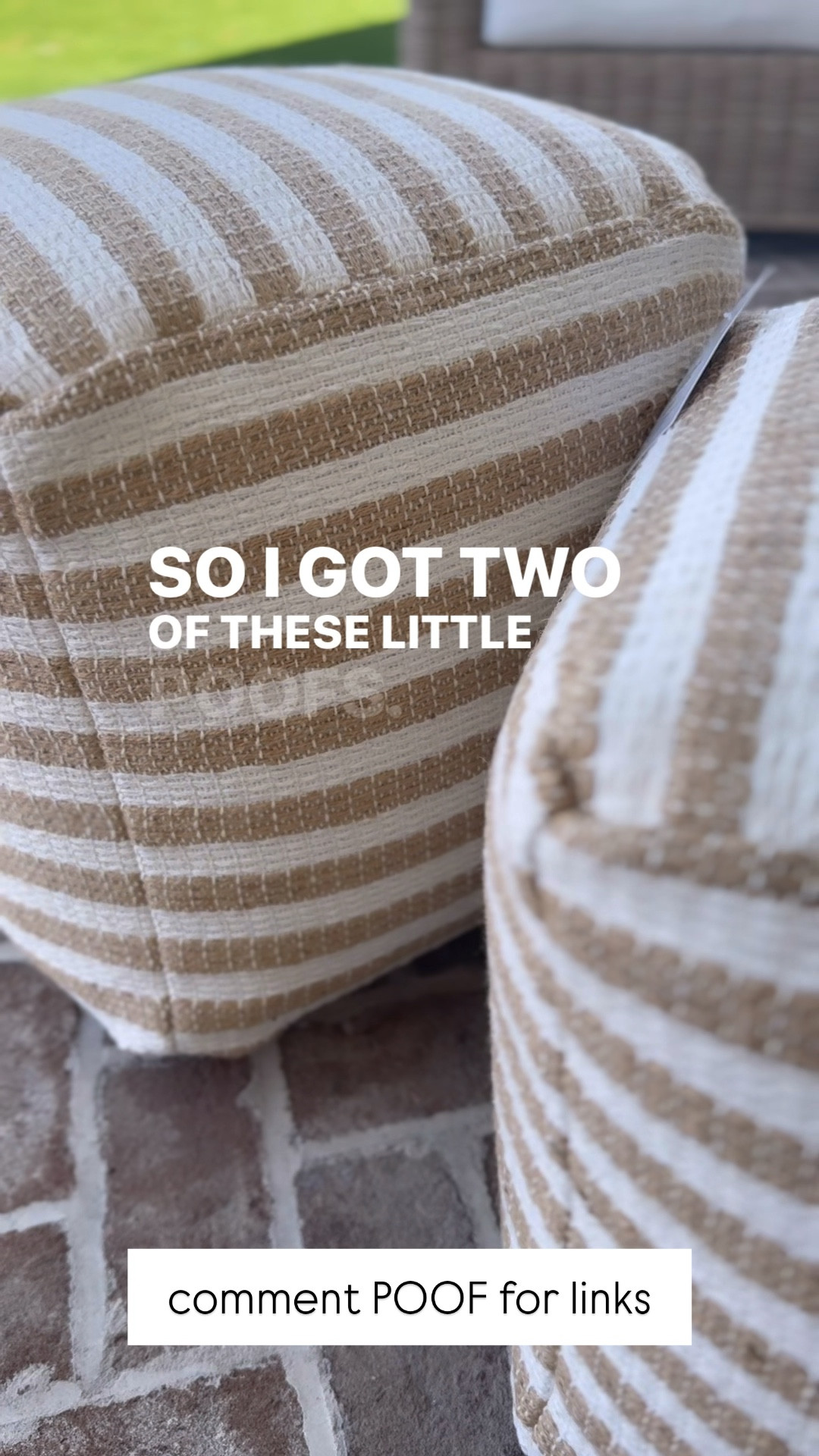 porch poofs // jute stripe // outdoor 