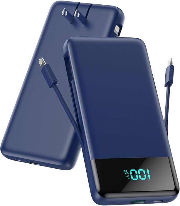 Portable Charger for iPhone with Built in Cables and Wall Plug,Upgraded 13800mAh Fast Charging US... | Amazon (US)