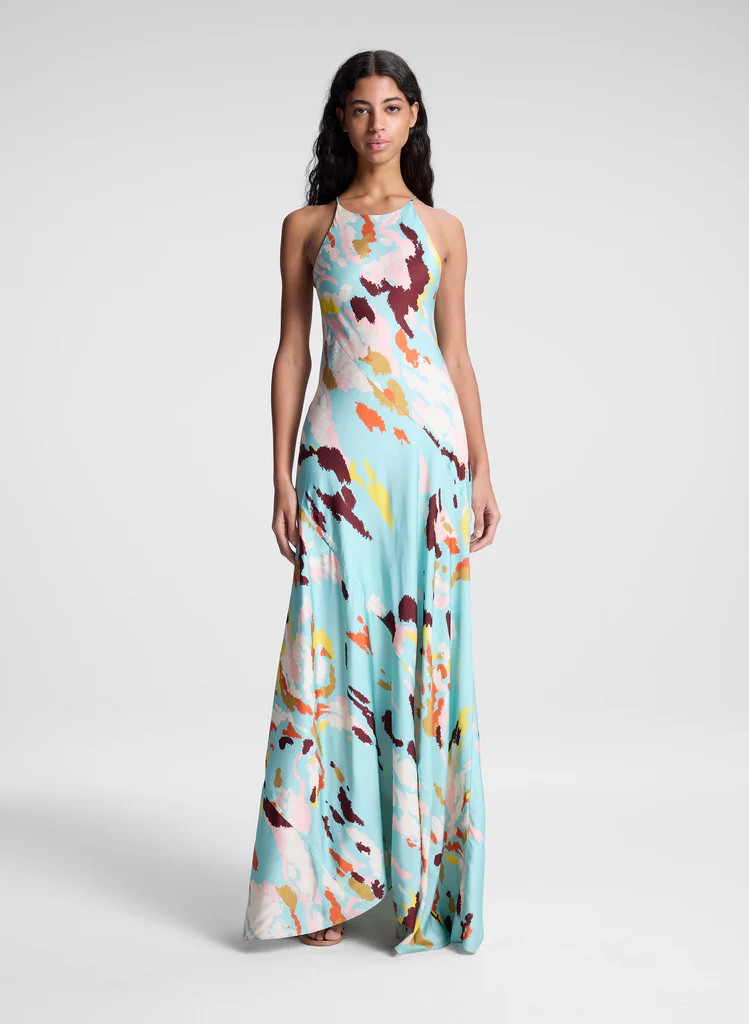 Sybil Printed Satin Maxi Dress | A.L.C