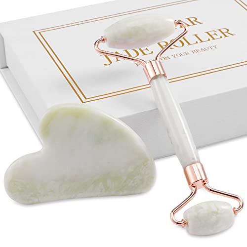 Jade Roller for Face, Facial Roller Massager Skin Care Tool, Gua Sha Facial Tools for Face, Neck, Eyes, Reduce Puffiness of The Skin | Amazon (US)