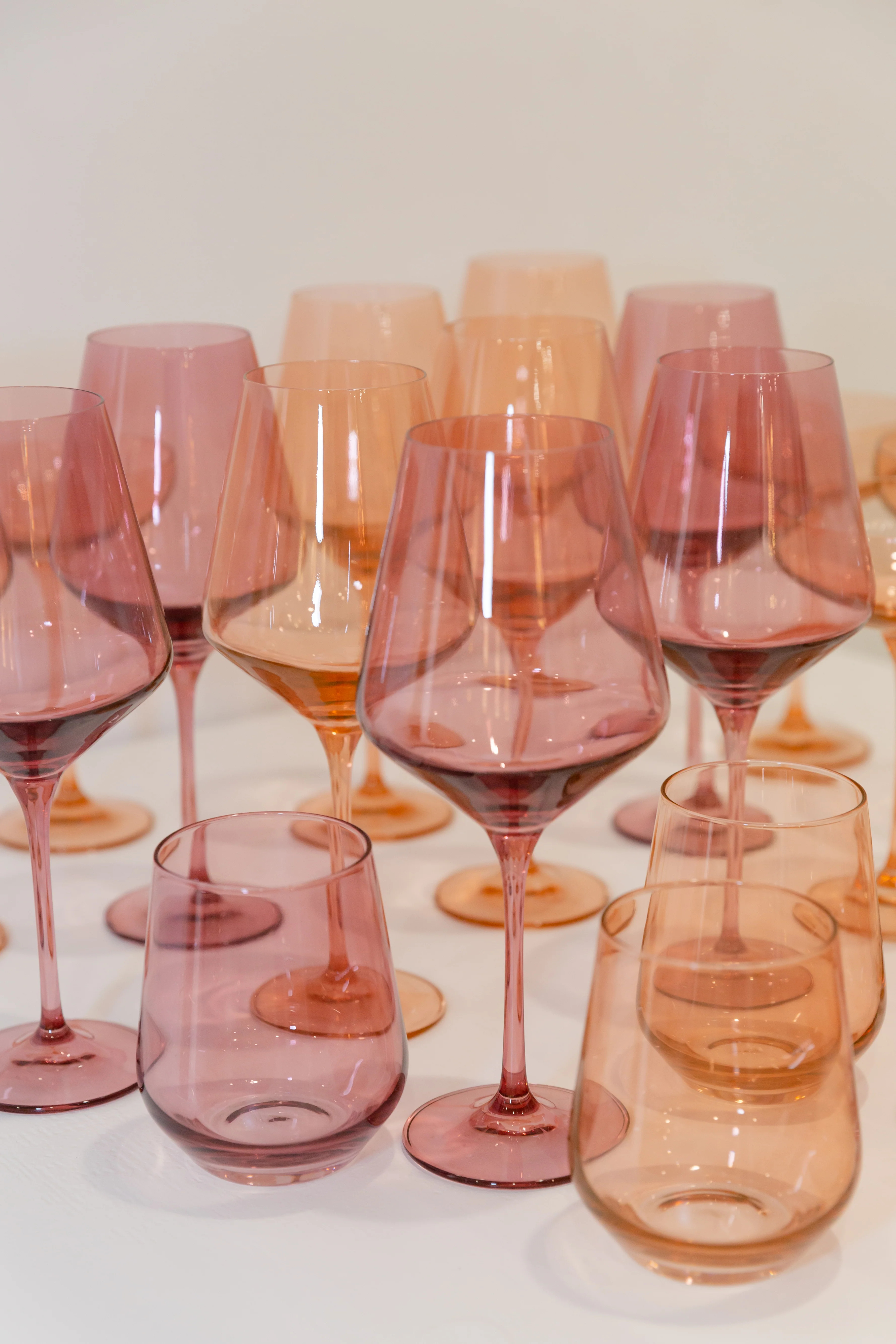 Estelle Colored Wine Stemware - Set of 6 {Rose} | Estelle Colored Glass