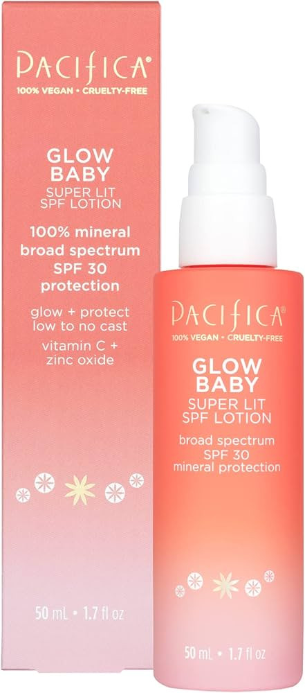 Glow Baby Super Lit SPF 30 Lotion, Broad Spectrum Sunscreen UVA/UVB Protection, Tinted Moisturize... | Amazon (US)