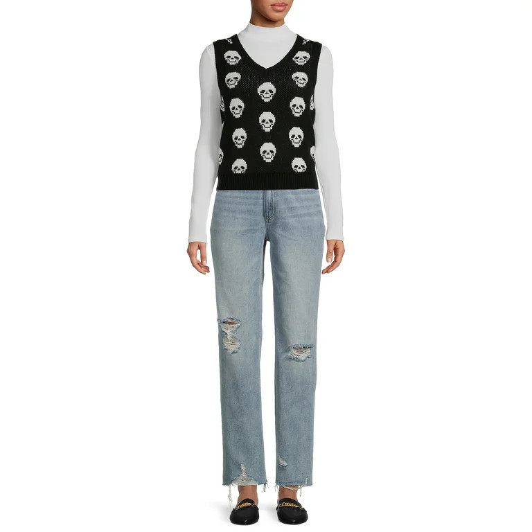 No Boundaries Women’s V-Neck Sweater Vest | Walmart (US)