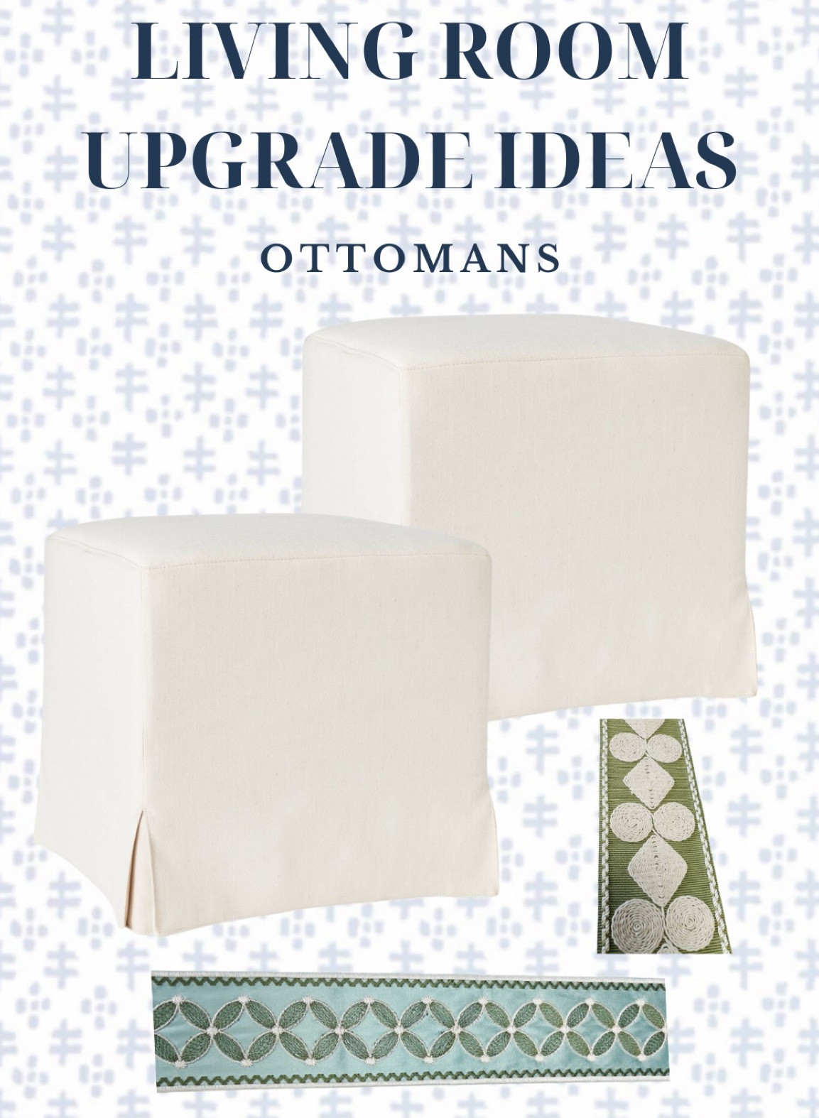 This affordable pair of ottomans would be great extra seating in our living room and these would fit nicely under our sideboard! I’d add some pretty tape trim around the hem with heat and bond! 

#LTKfindsunder100 #LTKhome