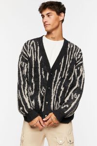Fuzzy Zebra Print Cardigan Sweater | Forever 21 (US)
