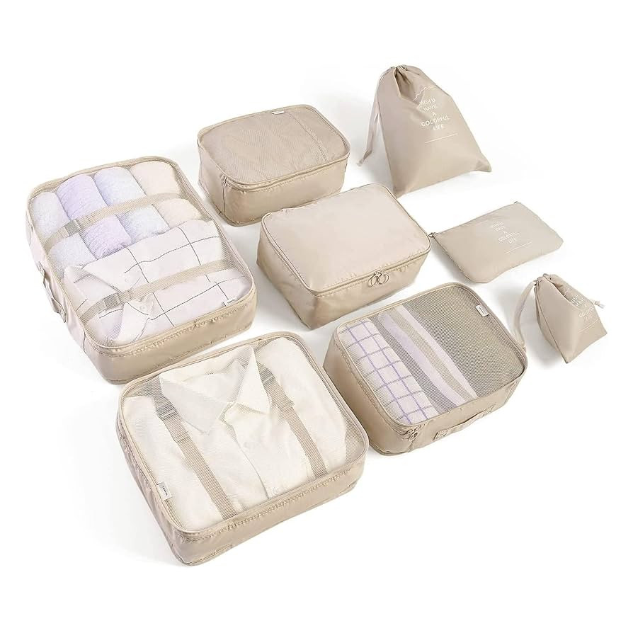 8 Set Packing Cubes for Suitcases Travel Luggage Packing Organizers,Travel Accessories Essentials... | Amazon (US)