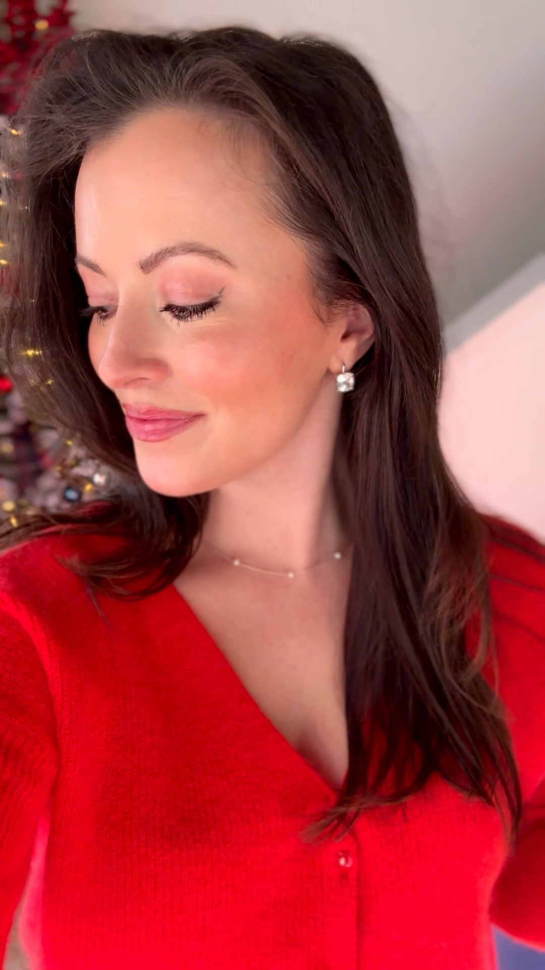 My favorite earrings that go with everything everyday. So effortless and classic 
Linked another price point option too!
Red sweater cardigan perfect for Christmas too (I’m in a Small!

#LTKGiftGuide #LTKHoliday #LTKSeasonal