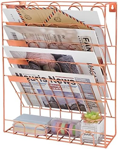 COSYAWN Hanging File Organizer - 6 Tier Wall Mount File Folder Organizer for Women, Mail Organize... | Amazon (US)
