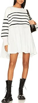 Womens Oversized Sweater Dress Spring Fall Trendy Long Sleeve Crewneck Pullover Tops Relaxed Fit ... | Amazon (US)