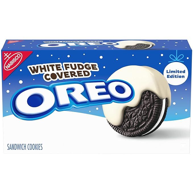 OREO White Fudge Covered Chocolate Sandwich Cookies, Holiday Cookies, 8.5 oz | Amazon (US)