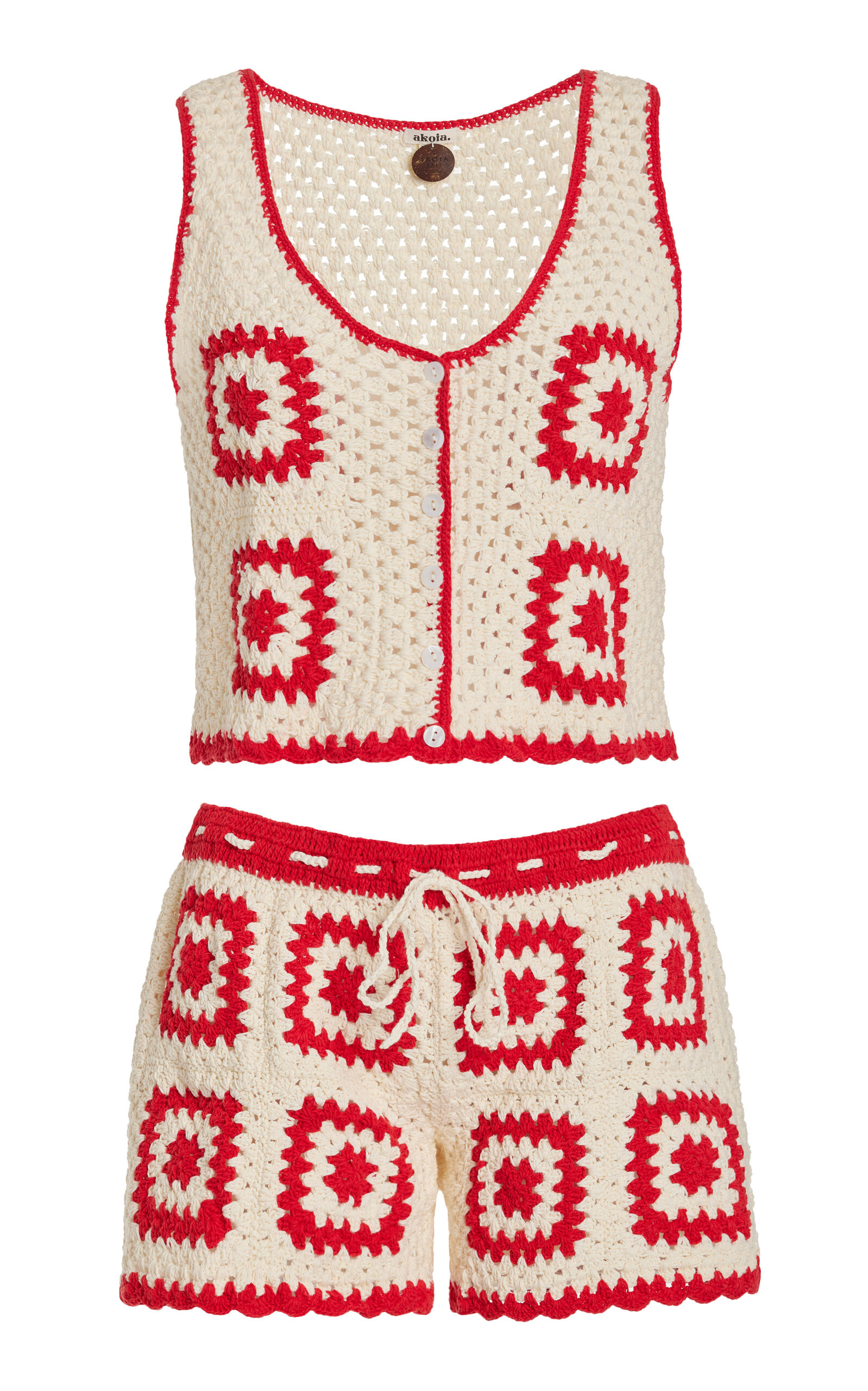 Akoia Swim - Baia Crocheted Cotton Set - Red - S - Best Seller - Moda Operandi | Moda Operandi (Global)