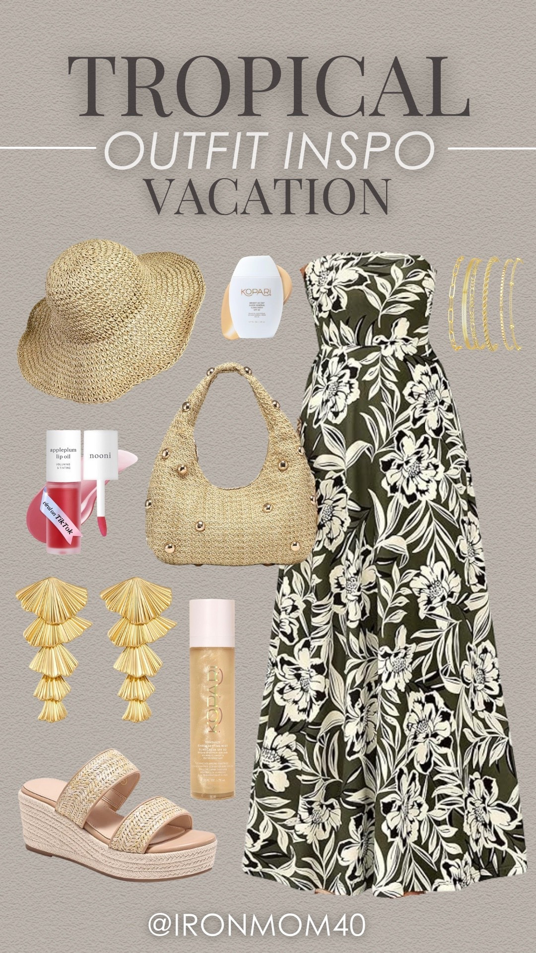 Gorgeous floral dress perfect for your next tropical vacation. The accessories add a nice touch! 

#LTKgrwm #LTKMidsize #LTKTravel