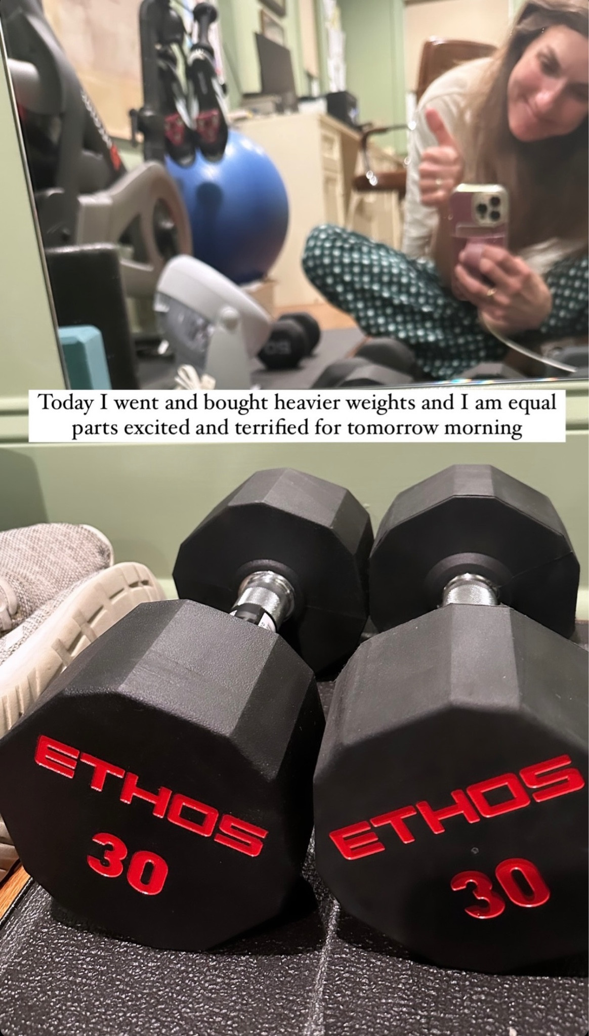 New Year = new weights 💪🏻 this brand has many different weights available. I went with the 30 pound weights!

#LTKfitness