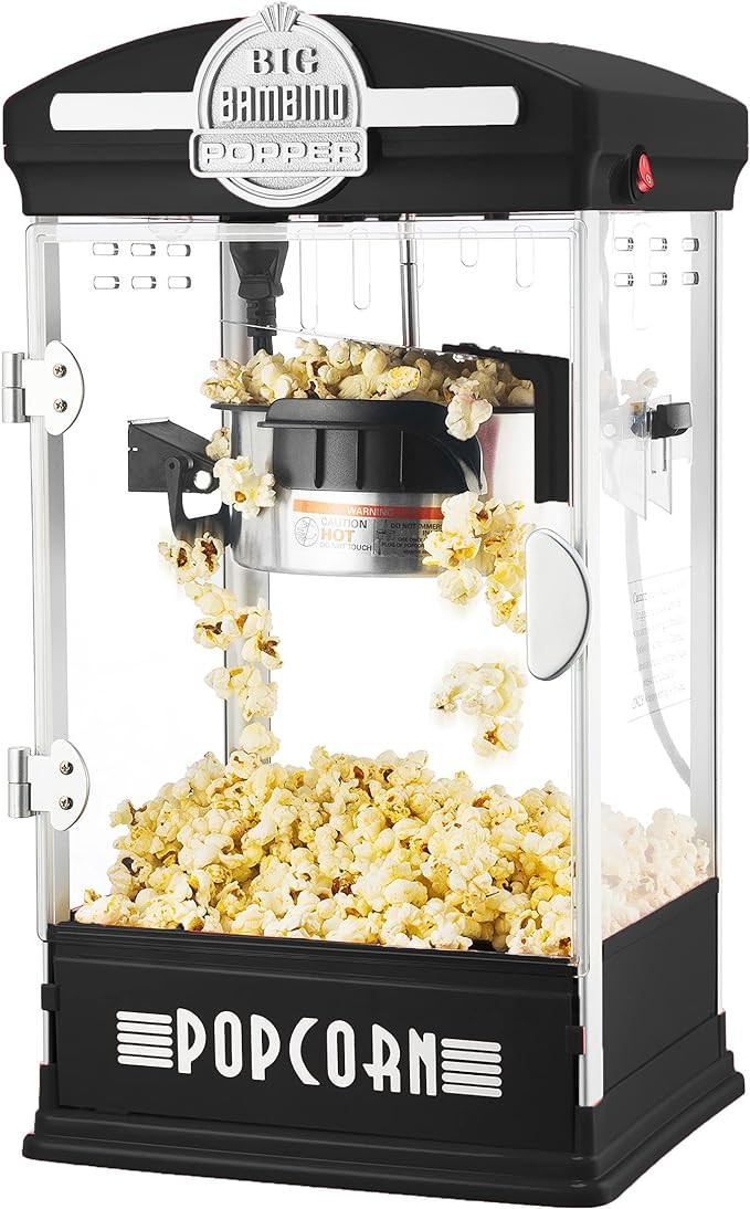 Popcorn Machine - Big Bambino Old-Fashioned Popper with 4-Ounce Kettle, Measuring Cups, Scoop, an... | Amazon (US)