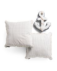 Set Of 3 Indoor Outdoor Square Pillows And Anchor | Marshalls