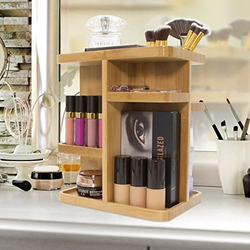 Sorbus 360° Bamboo Cosmetic Organizer, Multi-Function Storage Carousel for Makeup, Toiletries, and M | Amazon (US)