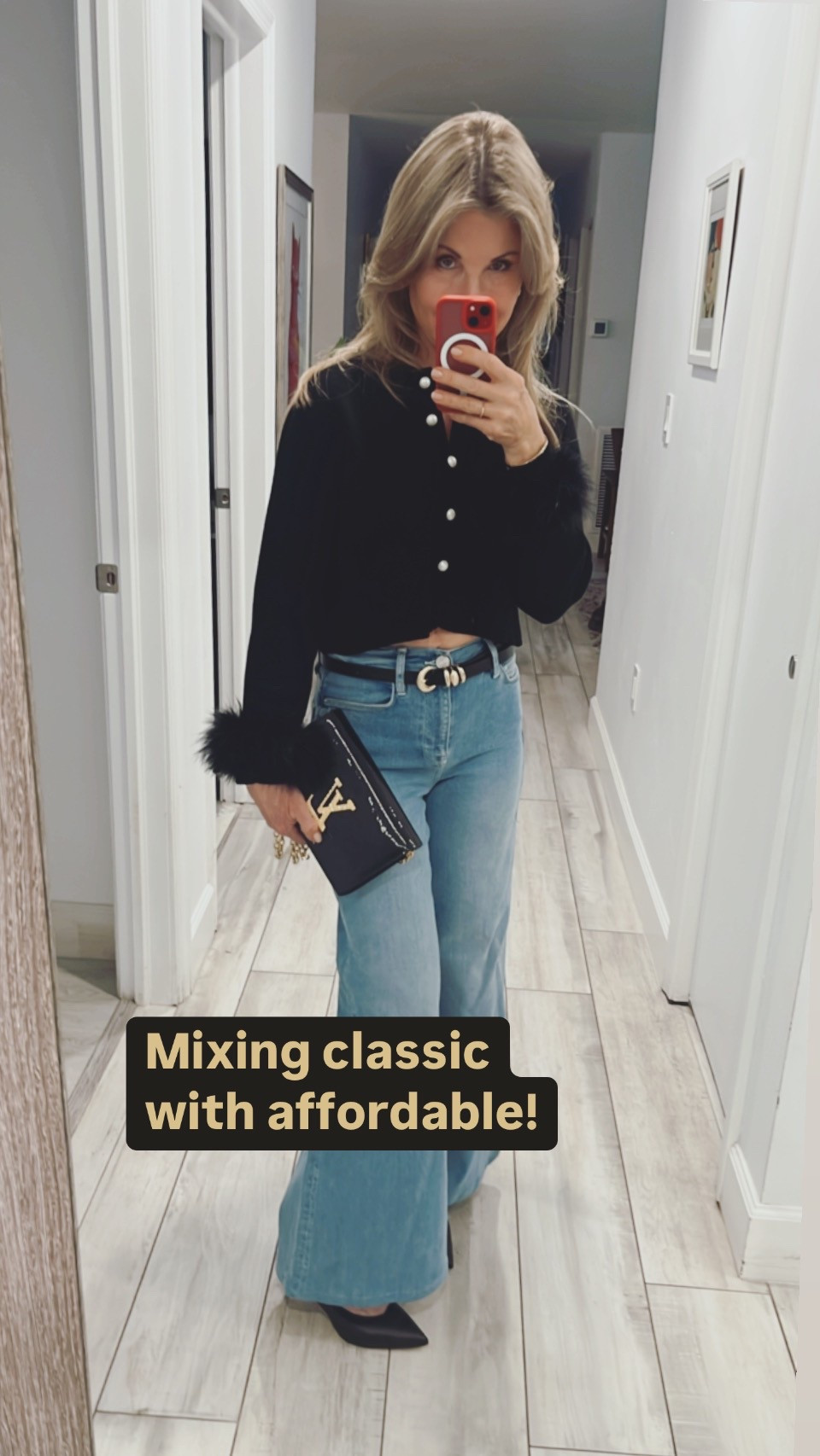 I live mixing things up. A cute cardigan with feather trim with jeans and a nice clutch! What do you think? 
#revolve #LV #stuartweitzman

#LTKStyleTip #LTKFindsUnder100 #LTKFindsUnder50
