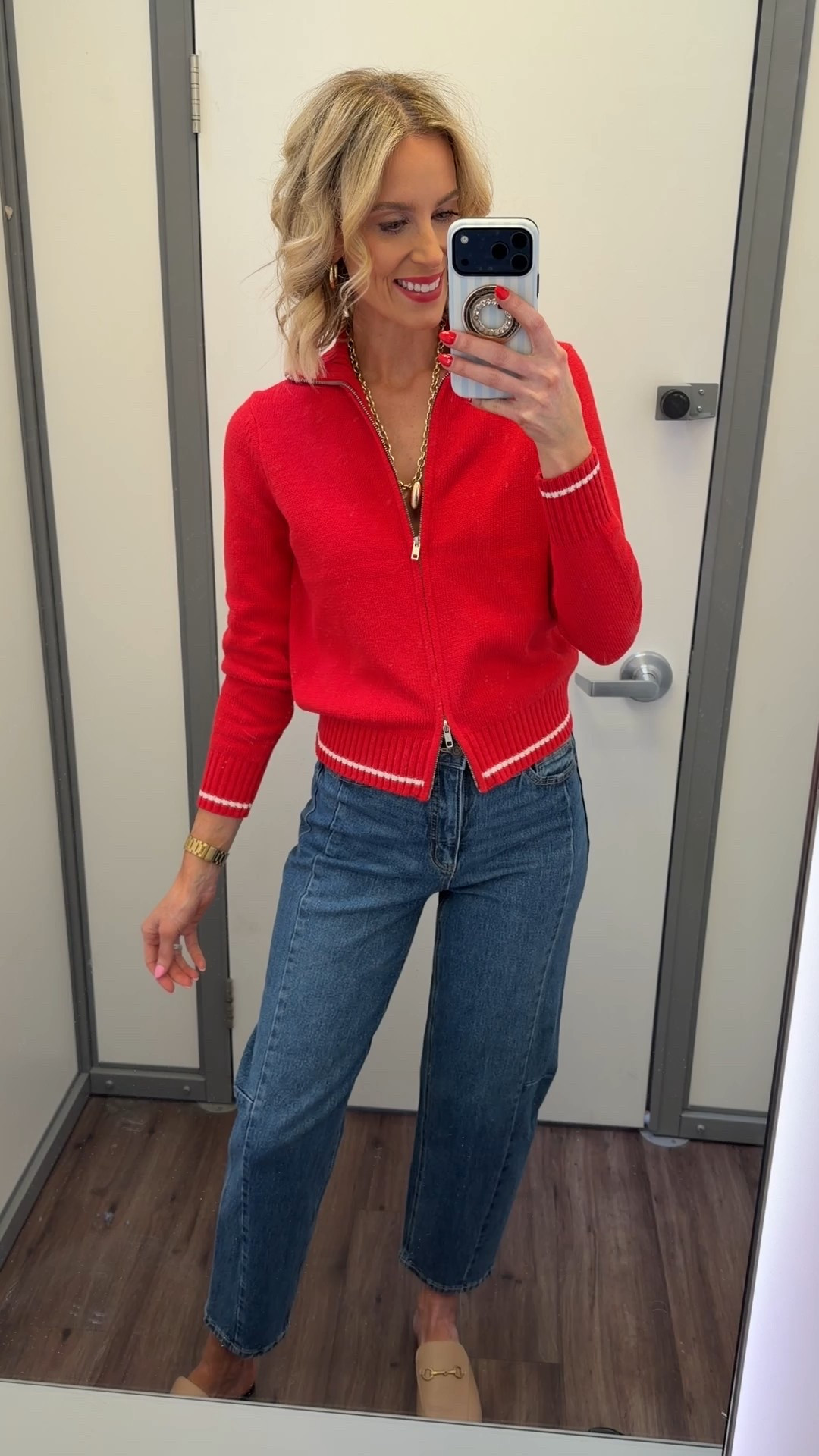 @walmart sweater and barrel leg jeans! 