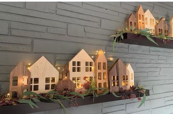 Minimalist Scandinavian Wood House Village Custom Set | Etsy | Etsy (US)