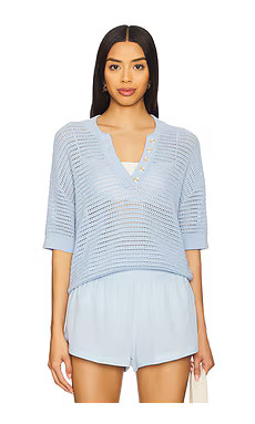 Varley Callie Knit Top in Cashmere Blue from Revolve.com | Revolve Clothing (Global)