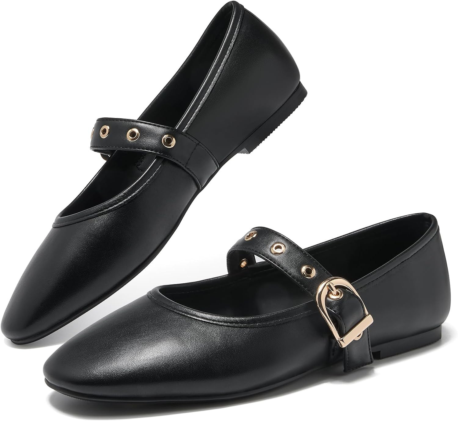 CouieCuies Women’s Mary Jane Ballet Flats with Buckle Comfortable Dressy | Amazon (US)