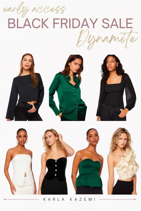 Early Access Black Friday Sale at Dynamite! Enjoy 30% off for all loyalty members beginning Tuesday November 21st and open to everyone November 22nd!🙌🙌🙌

Here are some of my fave picks for tops😍

Chic, effortless, and perfect for holiday parties!❤️ these tops are flattering, trendy, and sure to elevate a casual outfit.

I love dynamite clothing! It fits nicely on my midsize body and is one of my fave places to shop for both basics and trendy pieces. The quality is really great and lasts✨

Dynamite goodies make for the perfect gift to yourself or the fashionista on your list 😘

#LTKsalealert #LTKCyberWeek #LTKmidsize