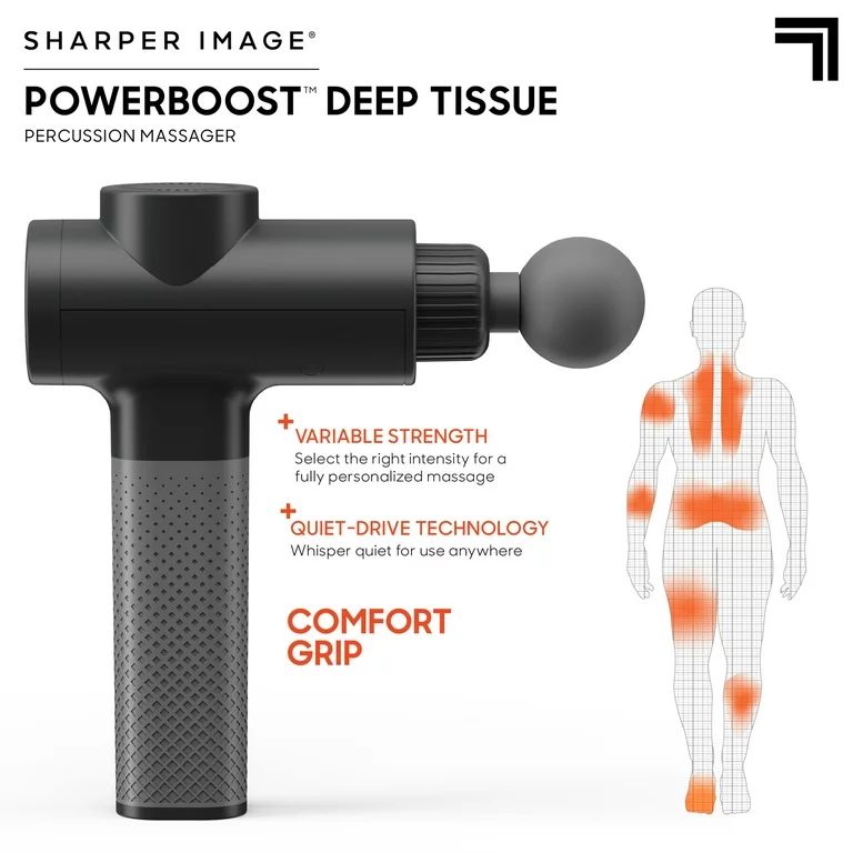 Sharper Image Powerboost Deep Tissue Percussion Massager Full Body Massage Gun, with 5 Interchang... | Walmart (US)