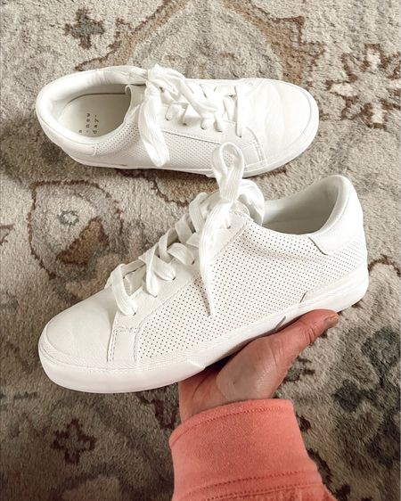 These Target sneakers are under $30! Run true to size, I did not size up.

Target sneakers - white sneakers - target finds - spring shoes - tennis shoes - fashion sneaker 

#LTKshoecrush #LTKunder50 #LTKFind