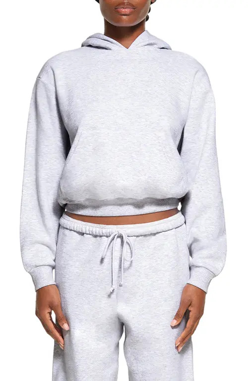 SKIMS Cotton Blend Fleece Classic Pullover Hoodie in Light Heather Gray at Nordstrom, Size Xx-Small | Nordstrom
