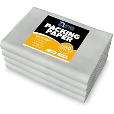 Papersaurus Newsprint Packing Paper - 20 lbs, 640 Sheets - Perfect for Moving, Packing, and Shipping | Amazon (US)