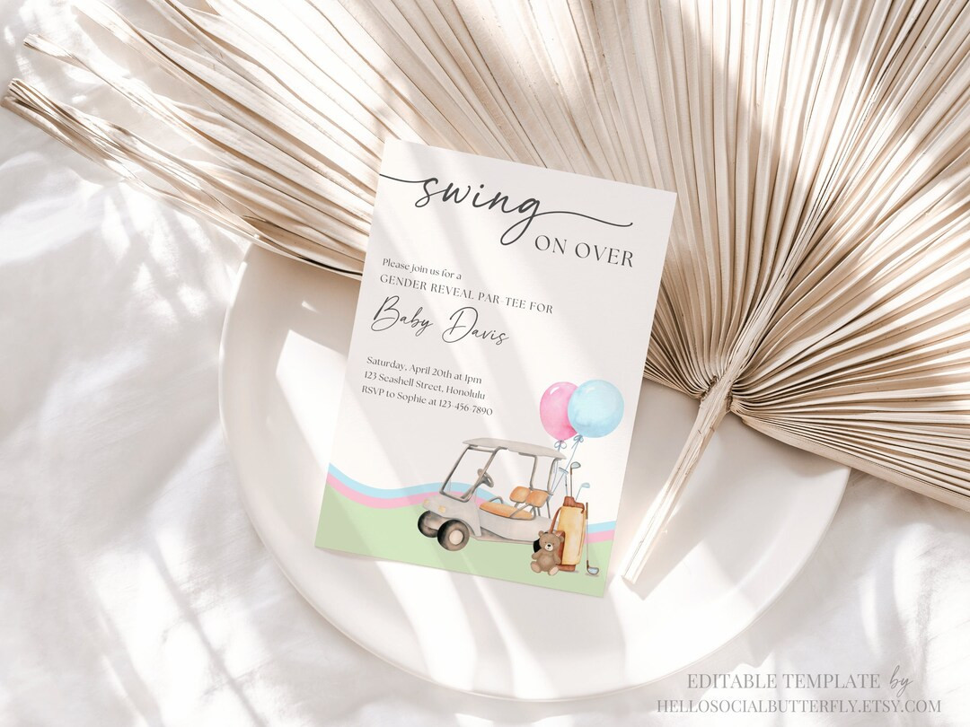 Golf Gender Reveal Invitation Golf Gender Reveal Par-Tee Invite Golfing Coed Gender Reveal Little... | Etsy (US)