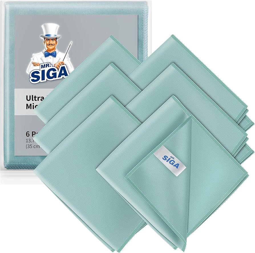 MR.SIGA Ultra Fine Microfiber Cloths for Glass, Pack of 6, 35 x 40 cm 13.7" x 15.7" | Amazon (CA)