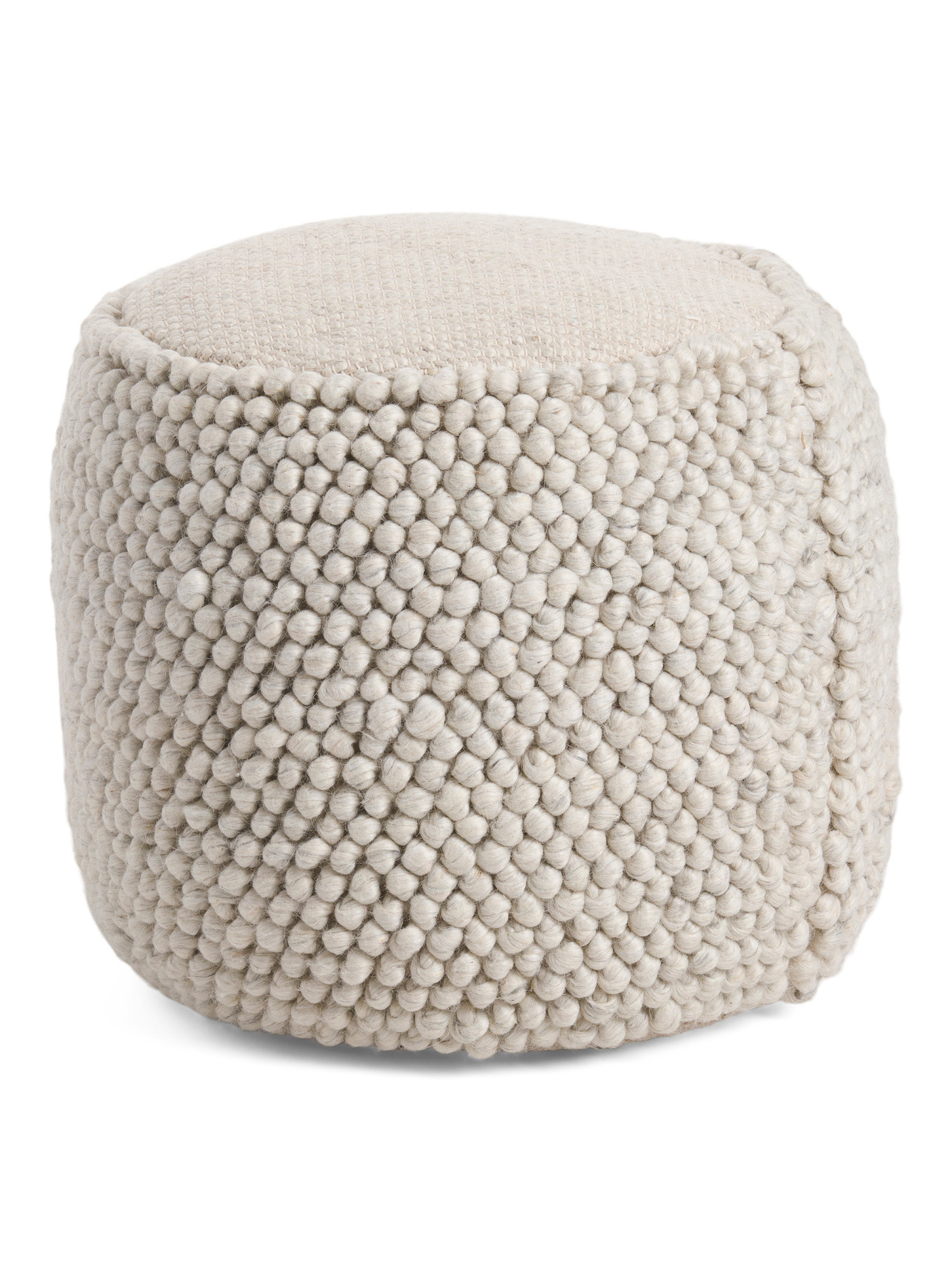 16x16 Textured Wool Blend Pouf | The Global Decor Shop | Marshalls | Marshalls