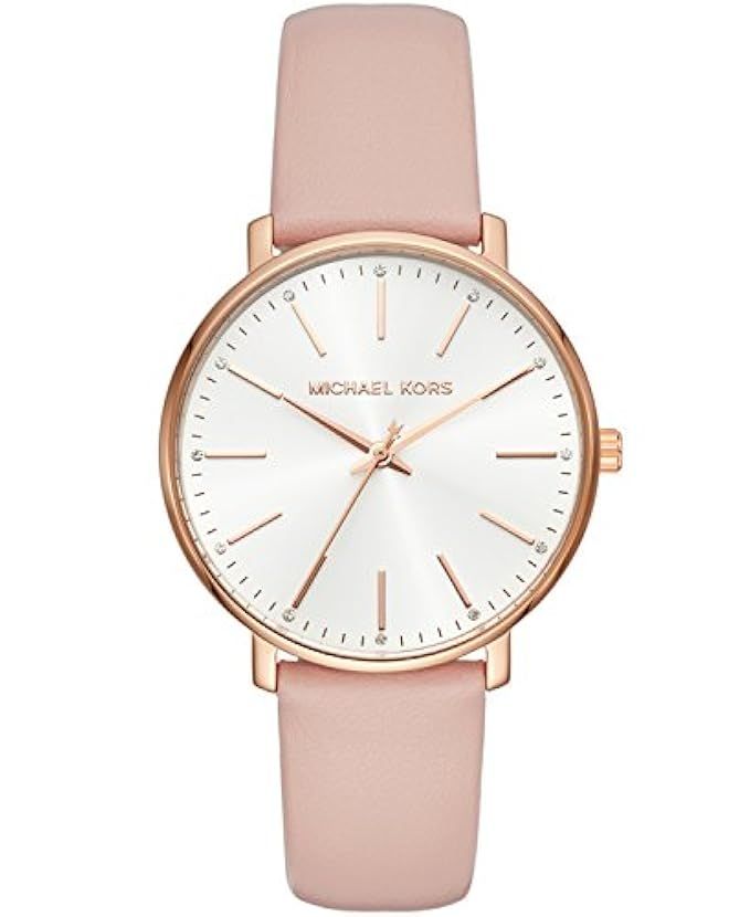 Michael Kors Watches Womens Rose Gold-Tone and Blush Leather Pyper Watch | Amazon (US)