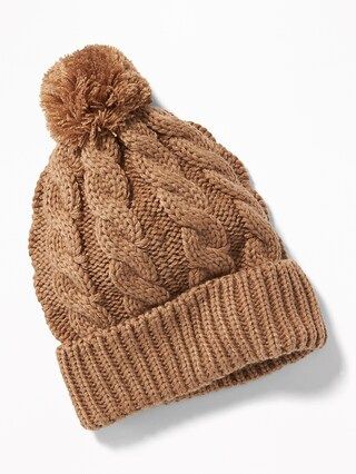 Old Navy Mens Cable-Knit Pom-Pom Beanie For Men Camel Size One Size | Old Navy US