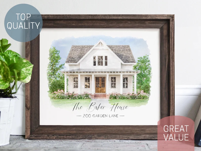 House Portrait, House Painting, House Portrait From Photo, Realtor Closing Gift, Housewarming Gif... | Etsy (US)