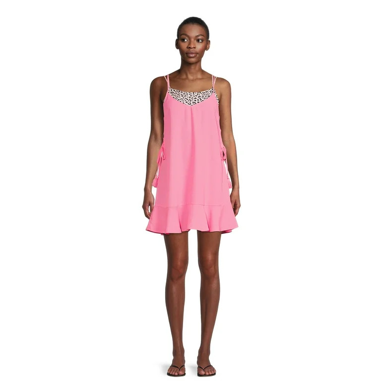 No Boundaries Juniors Lace Up Side Cover Up Dress | Walmart (US)