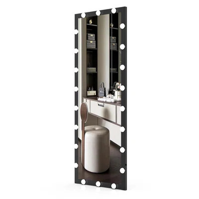 Full Length Mirror with Lights Full Body Vanity Mirror with 3 Color Modes Lighted Standing Floor Mirror for Dressing Room Bedroom Wall Mounted Touch C | Wayfair North America